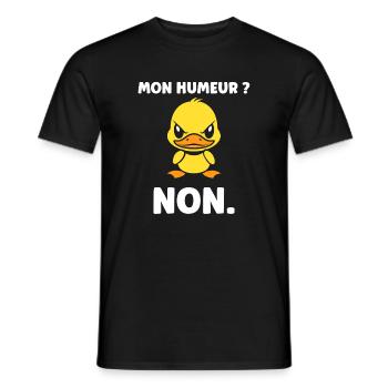 Grumpy Duck My Mood NO - Men's T-Shirt - black - Front - AI Model Male 178 light (178cm)
