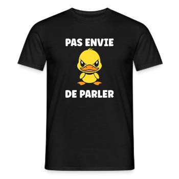 Grumpy Duck – Nicht bereit zu reden - Männer T-Shirt - Schwarz - Vorne - AI Model Male 178 light (178cm)