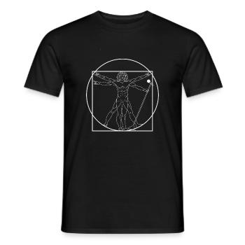 Homme Vitruvien Rock Star Chanteur Microphone Musique Ar - T-shirt homme - noir - Devant - AI Model Male 178 light (178cm)