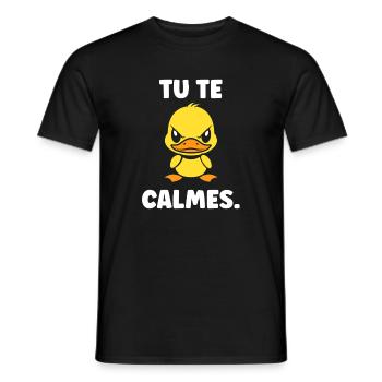 Yellow Duck: Beruhige dich - Männer T-Shirt - Schwarz - Vorne - AI Model Male 178 light (178cm)