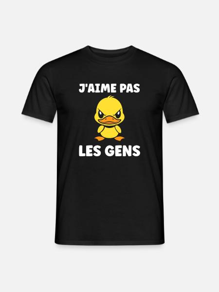 I don't like people Cartoon Duck - Men's T-Shirt - black