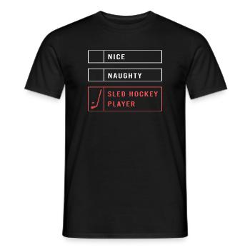 Para Handicap Eishockey - Men's T-Shirt - black - Front - AI Model Male 178 light (178cm)