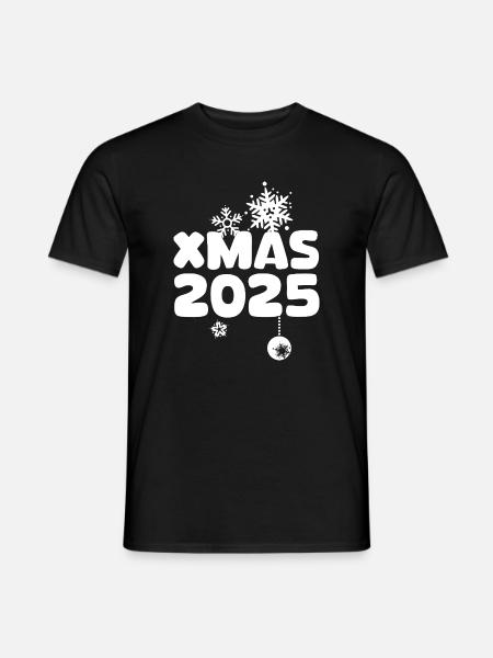 XMAS 2025 with snowflake design - Men's T-Shirt - black