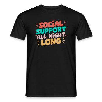 Citation d’assistant social : soutien toute la nuit - T-shirt homme - noir - Devant - AI Model Male 178 light (178cm)