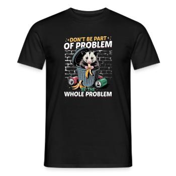 Funny Opossum - Men's T-Shirt - black - Front - AI Model Male 178 light (178cm)