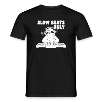 Slow Beats Sloth DJ - Men's T-Shirt - black - Front - AI Model Male 178 light (178cm)