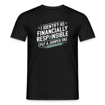 T-shirt Identité Responsable Financière - T-shirt homme - noir - Devant - AI Model Male 178 light (178cm)