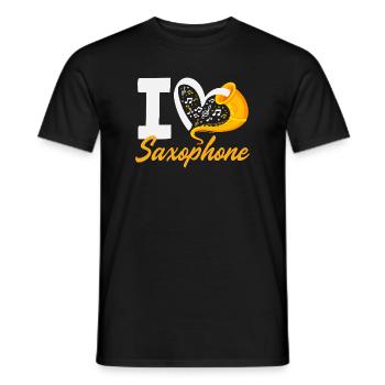 I Love Saxophone Orchestra Band Member - Men's T-Shirt - black - Front - AI Model Male 178 light (178cm)