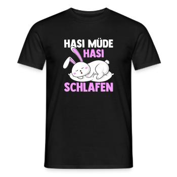 Shlafshirt Bunny Bunny Bunny Fatigué Bunny Sleep - T-shirt homme - noir - Devant - AI Model Male 178 light (178cm)