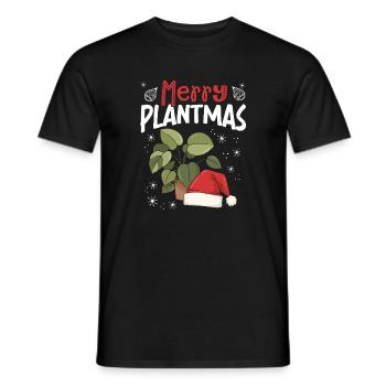 Joyeux Plantmas, amateurs de plantes de Noël drôles - T-shirt homme - noir - Devant - AI Model Male 178 light (178cm)