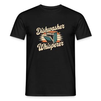 Household Humor - Dishwasher Whisperer - Men's T-Shirt - black - Front - AI Model Male 178 light (178cm)