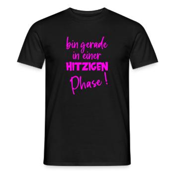 Hitzige Phase – Humor zu Wechseljahren - Männer T-Shirt - Schwarz - Vorne - AI Model Male 178 light (178cm)