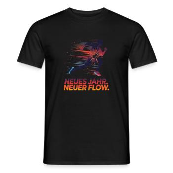New Year New Flow Runner Motivation Jogging - Men's T-Shirt - black - Front - AI Model Male 178 light (178cm)