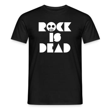 Rock Is Dead Schädeltypografie - Männer T-Shirt - Schwarz - Vorne - AI Model Male 178 light (178cm)