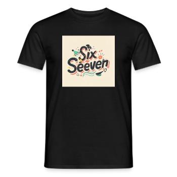 Sechs Siebzehn Retro-Doodle-Buchstaben - Männer T-Shirt - Schwarz - Vorne - AI Model Male 178 light (178cm)