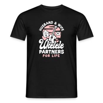 Ukulélé hawaïen Ukulélé Mari Épouse - T-shirt homme - noir - Devant - AI Model Male 178 light (178cm)