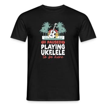 Hawaiian Ukulele Uke I Paused - Männer T-Shirt - Schwarz - Vorne - AI Model Male 178 light (178cm)
