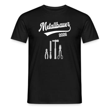 Stagiaire en métallurgie 2026 Profession d’apprentissage en construction métallique - T-shirt homme - noir - Devant - AI Model Male 178 light (178cm)