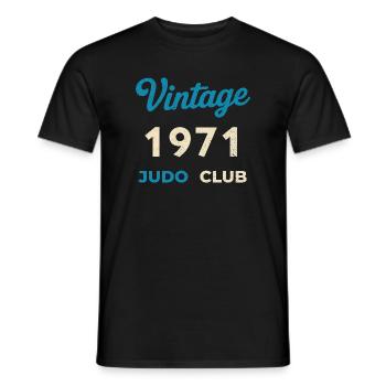 Vintage 1971 Judo Club Retro Birth Year Gift - Men's T-Shirt - black - Front - AI Model Male 178 light (178cm)