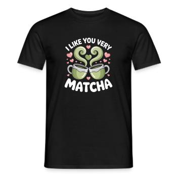 Thé matcha dit thé vert comme toi, très matcha - T-shirt homme - noir - Devant - AI Model Male 178 light (178cm)