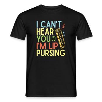 Funny Harmonica Player Lip Pursing Harmonica - Männer T-Shirt - Schwarz - Vorne - AI Model Male 178 light (178cm)