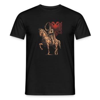Albanischer Skanderbeg Kosovo Designs für Albaner - Männer T-Shirt - Schwarz - Vorne - AI Model Male 178 light (178cm)