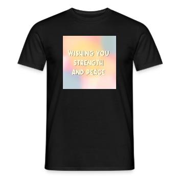 Wishing Strength Peace - Men's T-Shirt - black - Front - AI Model Male 178 light (178cm)