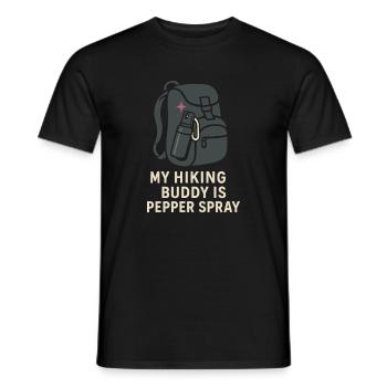Sentier d’autonomisation des randonneurs solo pour femmes - T-shirt homme - noir - Devant - AI Model Male 178 light (178cm)