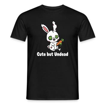 Cute zombie bunny with carrot - Men's T-Shirt - black - Front - AI Model Male 178 light (178cm)