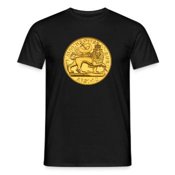 1889-1897 Menelik II Tripes de Juda Lion de Juda - T-shirt homme - noir - Devant - AI Model Male 178 light (178cm)