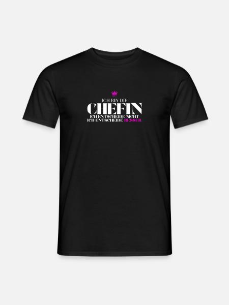 Chefin entscheidet besser Spruch - Mænd T-shirt - sort