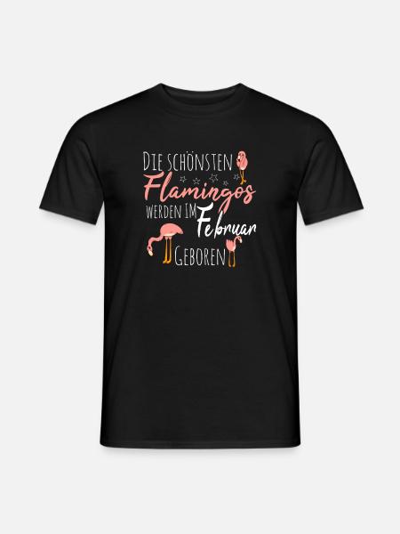 February Birthday Flamingo Saying Funny - Men's T-Shirt - black