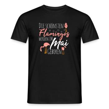 May Birthday Flamingo Saying Funny - Men's T-Shirt - black - Front - AI Model Male 178 light (178cm)