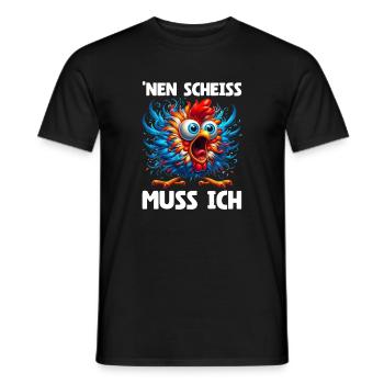 Nen Scheiss Muss Ich Lustiger Huhn Sarkasmus Humor - Männer T-Shirt - Schwarz - Vorne - AI Model Male 178 light (178cm)