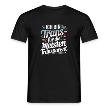 I'm trans for most transparent trans - Men's T-Shirt - black - Front - AI Model Male 178 light (178cm)