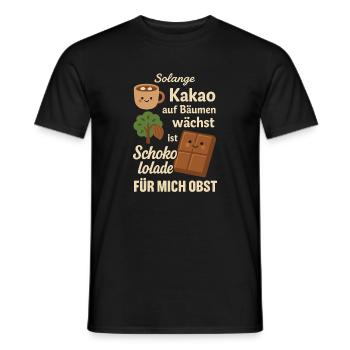 Chocolate is Fruit – Funny Cocoa Motif - Men's T-Shirt - black - Front - AI Model Male 178 light (178cm)