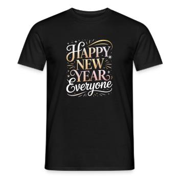 Happy New Year Everyone Glitter - Men's T-Shirt - black - Front - AI Model Male 178 light (178cm)
