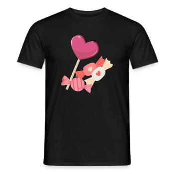 Bonbonherzen - Männer T-Shirt - Schwarz - Vorne - AI Model Male 178 light (178cm)