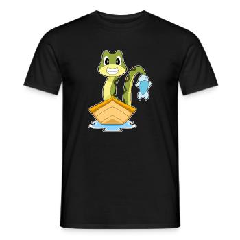 Pêche au poisson serpent pêcheur - T-shirt homme - noir - Devant - AI Model Male 178 light (178cm)