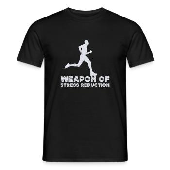 Le marathonien arme de la course à pied - T-shirt homme - noir - Devant - AI Model Male 178 light (178cm)