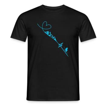 Skier - Men's T-Shirt - black - Front - AI Model Male 178 light (178cm)
