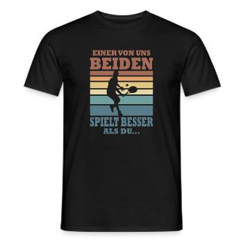 Tennis Player Gifts Tennis Sayings Outfits - Men's T-Shirt - black - Front - AI Model Male 178 light (178cm)