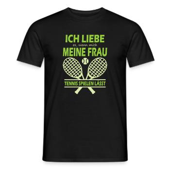 Joueur de tennis offre des tenues de paroles de tennis - T-shirt homme - noir - Devant - AI Model Male 178 light (178cm)