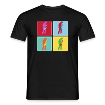 Saxophoniste rétro vintage - T-shirt homme - noir - Devant - AI Model Male 178 light (178cm)