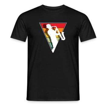 Saxophoniste Saxophoniste rétro Membre du groupe - T-shirt homme - noir - Devant - AI Model Male 178 light (178cm)