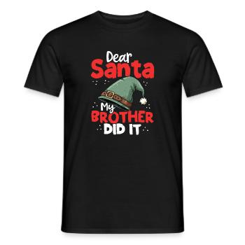  Lieber Weihnachtsmann, Mein Bruder Hat Es - Männer T-Shirt - Schwarz - Vorne - AI Model Male 178 light (178cm)