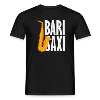 Bari Saxi Saxophon Saxophonist Jazz - Männer T-Shirt - Schwarz - Vorne - AI Model Male 178 light (178cm)