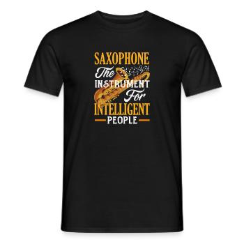 Saxophon Lustiger Saxophonist Intelligente - Männer T-Shirt - Schwarz - Vorne - AI Model Male 178 light (178cm)