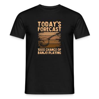 Prévisions du jour : Joueur de banjo bluegrass country - T-shirt homme - noir - Devant - AI Model Male 178 light (178cm)