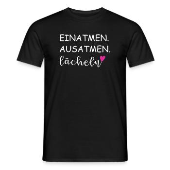 Inspire, expire, sourire, expressions - T-shirt homme - noir - Devant - AI Model Male 178 light (178cm)